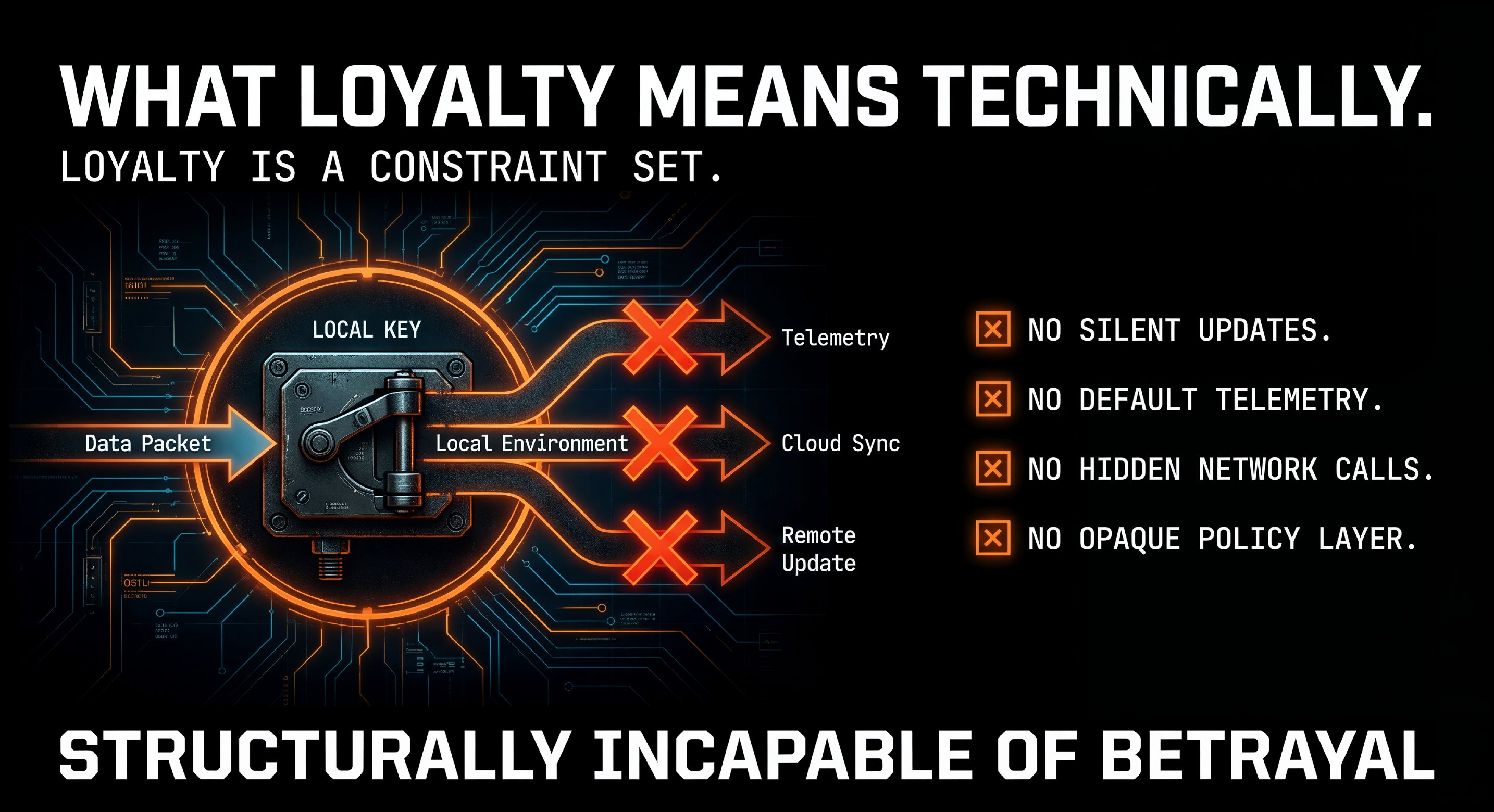 What Loyalty Means Technically: Structurally Incapable of Betrayal